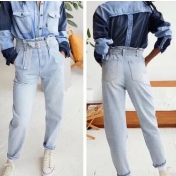 Free people Sadie belted paperbag denim jeans. 26 - Picture 9 of 9